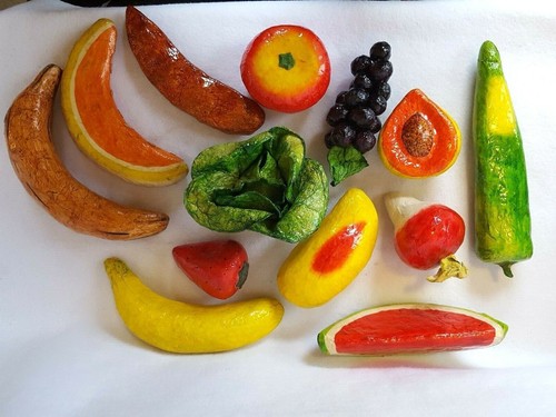 Lotto cartapesta frutta - lotto, 13